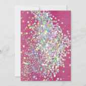 ELEGANT TEXTURED PINK HOLOGRAPHIC PASTEL WEDING EINLADUNG (Rückseite)