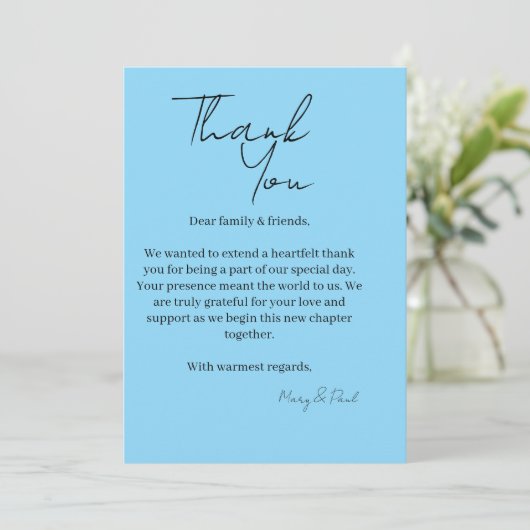 Elegant Thank You Card Dankeskarte (Stehend Vorderseite)