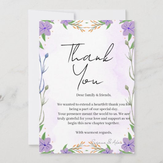elegant thank you card dankeskarte (Vorderseite)