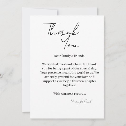 Elegant Thank You Card Dankeskarte (Vorderseite)