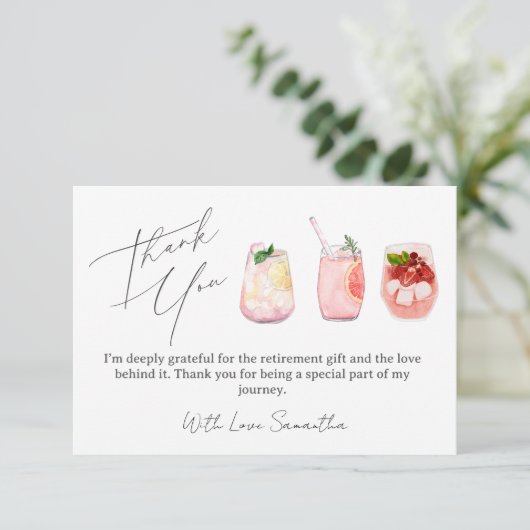 Elegant Thank You Card For Retirement Gifts (Stehend Vorderseite)