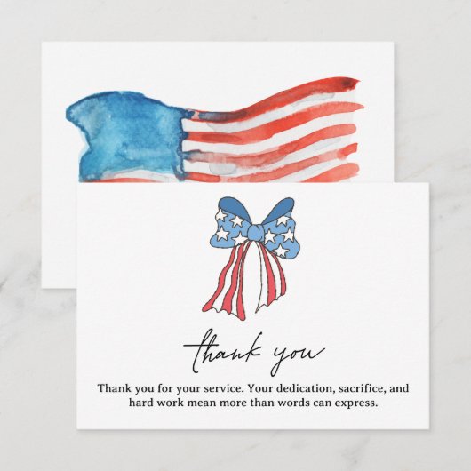 Elegant Thank You For Your Service Card (Vorne/Hinten)