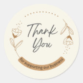 Elegant Thank You Sticker Minimalist Script (Vorderseite)