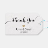 Elegant Thank You Wedding Gift Tag Geschenkanhänger (Vorderseite (Horizontal))