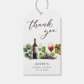 Elegant Thank You Wine Bridal Shower Geschenkanhänger (Vorderseite)