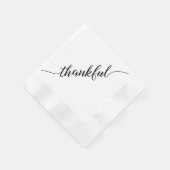 Elegant Thankful | Erntedank Script Calligraphy Serviette (Ecke)