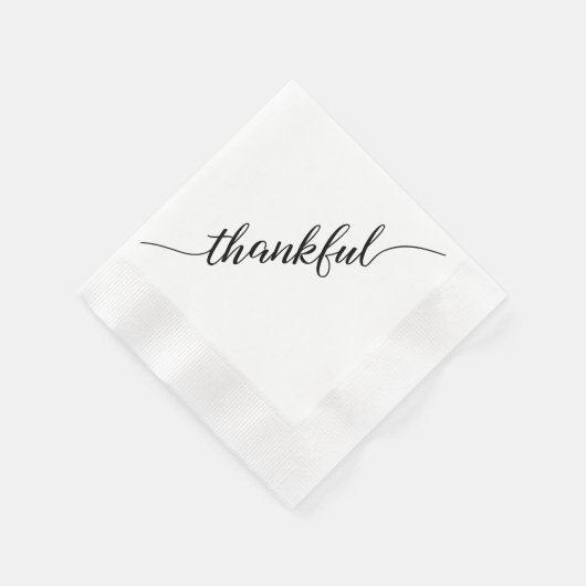 Elegant Thankful | Erntedank Script Calligraphy Serviette (Ecke)