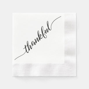 Elegant Thankful Erntedank Script Calligraphy Serviette