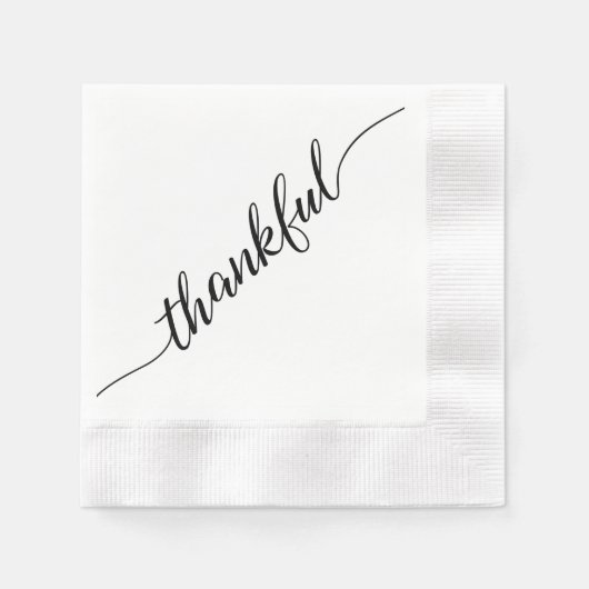 Elegant Thankful | Erntedank Script Calligraphy Serviette (Vorderseite)