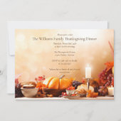 Elegant Thanksgiving Dinner Candlelit Party Einladung (Vorderseite)