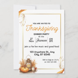 Elegant Thanksgiving Dinner Einladung