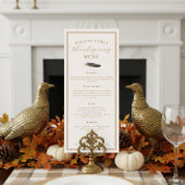 Elegant Thanksgiving Dinner Fall Pheasant Feather Menükarte