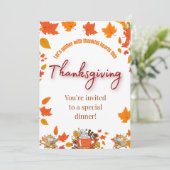 Elegant Thanksgiving Dinner Invitation Einladung (Stehend Vorderseite)