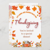 Elegant Thanksgiving Dinner Invitation Einladung (Vorne/Hinten)