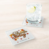 Elegant Thanksgiving foliage autumn fall Glasuntersetzer (Schrägansicht)