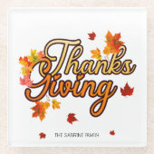 Elegant Thanksgiving foliage autumn fall Glasuntersetzer (Vorderseite)