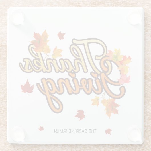 Elegant Thanksgiving foliage autumn fall Glasuntersetzer (Rückseite)