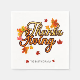 Elegant Thanksgiving foliage autumn fall  Serviette