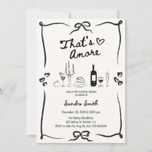 Elegant That's Amore Handgezeichnete Brautparty  Einladung