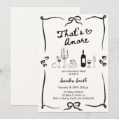 Elegant That's Amore Handgezeichnete Brautparty  Einladung (Vorne/Hinten)