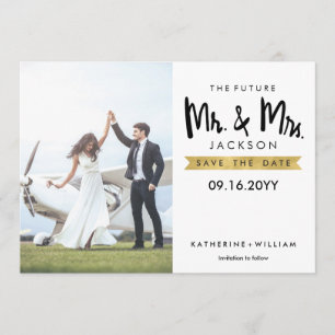 Elegant The Future Mr. und Mrs Save the Date Card