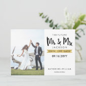 Elegant The Future Mr. und Mrs Save the Date Card (Stehend Vorderseite)