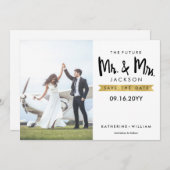 Elegant The Future Mr. und Mrs Save the Date Card (Vorne/Hinten)
