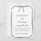 Elegant "The Knot binden" HandGezeichnet Bow Moder Save The Date (Vorderseite)