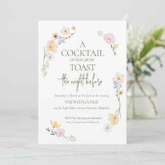 Elegant The Night Before Boho Wildflowers Wedding Feiertagskarte