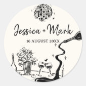 Elegant The Night Before Wedding Runder Aufkleber (Vorderseite)