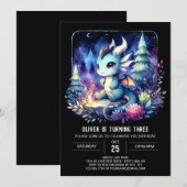 Elegant Theme Dragon Birthday Einladung (Vorne/Hinten)