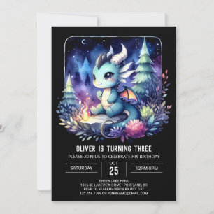 Elegant Theme Dragon Birthday Einladung
