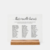 Elegant This Candle Burns Class Wiedersehen Memori Acrylschild (Vorderseite)