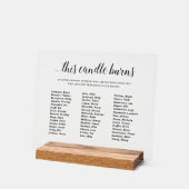 Elegant This Candle Burns Class Wiedersehen Memori Acrylschild (Winkel)