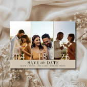 Elegant Three Foto Collage Wedding Save the Date