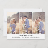 Elegant Three Foto Collage Wedding Save the Date (Vorderseite)
