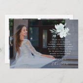 Elegant Three Foto Quinceanera Floral Vielen Dank Einladung (Vorne/Hinten)