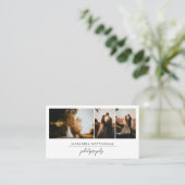 Elegant Three Photo Collage Wedding Photography Visitenkarte (Stehend Vorderseite)