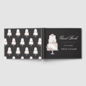 Elegant Three Tier Wedding Cake Monogram Gästebuch (Voll)