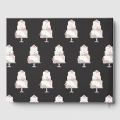 Elegant Three Tier Wedding Cake Monogram Gästebuch (Rückseite)