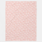 Elegant Throw Blanket Pastel Pink Minimalist Waves Fleecedecke (Vorderseite)