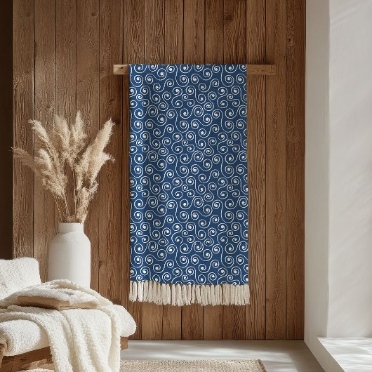 Elegant Throw Blanket Pastel Pink Navy Style Fleecedecke