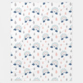 Elegant Throw for Kids Navy Pink Rainbows Style Fleecedecke (Vorderseite)