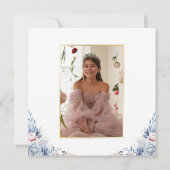 Elegant Tiara Floral Quinceñera Foto Save The Date (Rückseite)