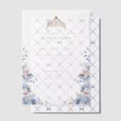 Elegant Tiara Gold Blue Rose Quinceañera Pergament Einladungen (Versetzt (Einladung))