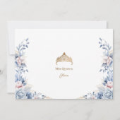 Elegant Tiara Quinceañera Foto Danke Karte (Rückseite)