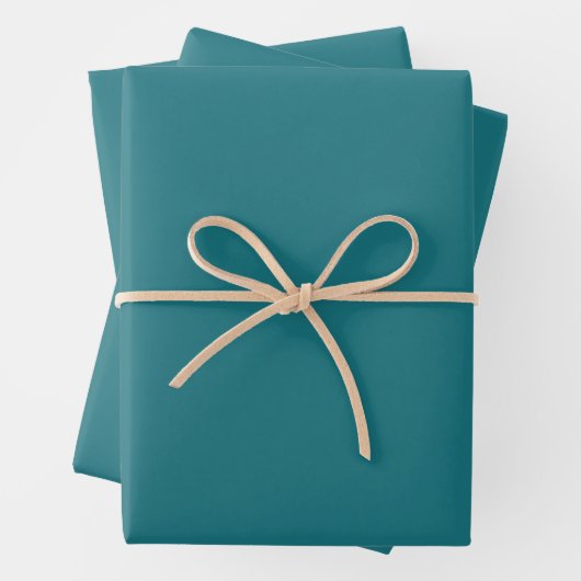 Elegant tief aquamarin Minimalistisch und elegant Geschenkpapier Set (Beispiel)