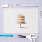 Elegant Tier White Floral Wedding Cake Bäckerei Seidenpapier (Handwerk)