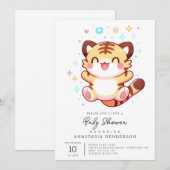 Elegant Tiger Baby Shower Einladung (Vorne/Hinten)