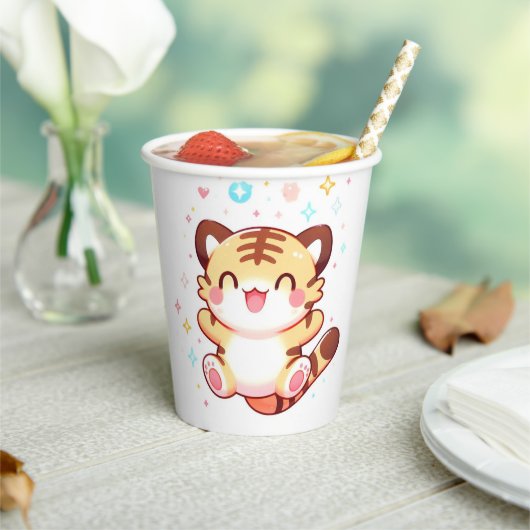 Elegant Tiger Baby Shower Pappbecher (In Situ)